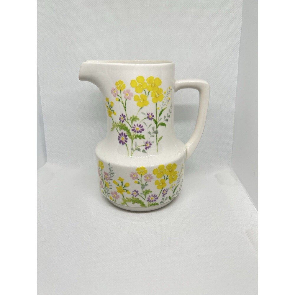 Noritake Craftone Flower Power Vintage Ceramic Creamer 5" Pitcher Japan